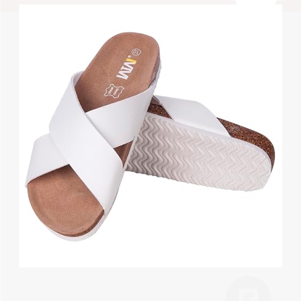 MÍA Women's White Crisscross Slide Sandal
